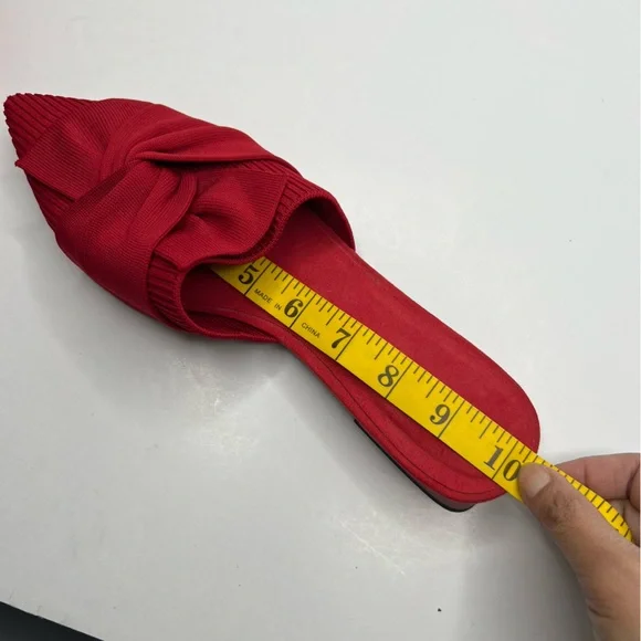 Vivaia Yaffa Ruby Red Pointed Toe Knot Mule Sandals Size EU 40, US 9 - Picture 14 of 15